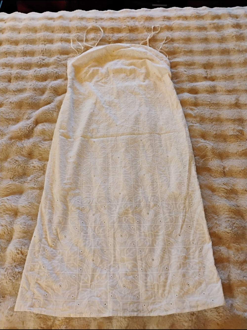 White Eyelet Spaghetti Strap Maxi Dress